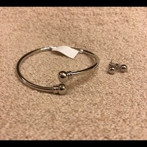 Bypass Bangle and Stud Earring Set